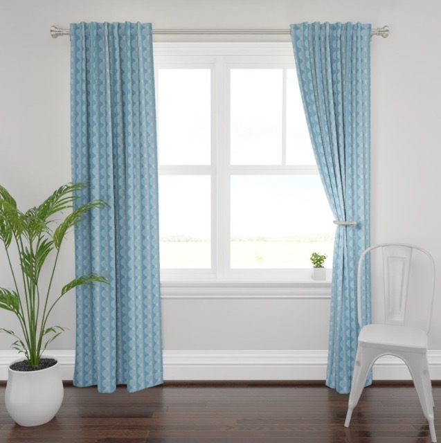 Blue Circles Curtains 