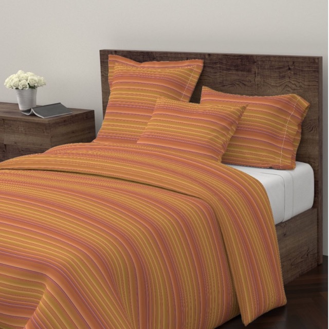 Peach Stripe Duvet Cover