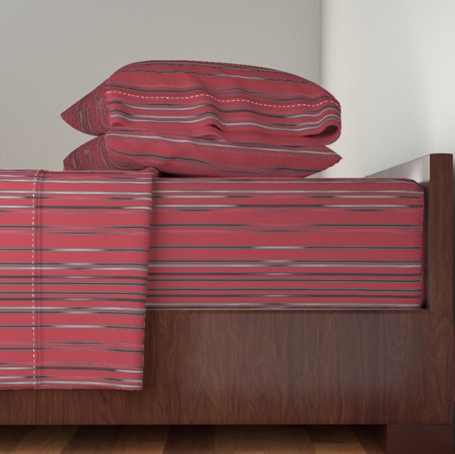 Red and Black Stripe Sheet Set