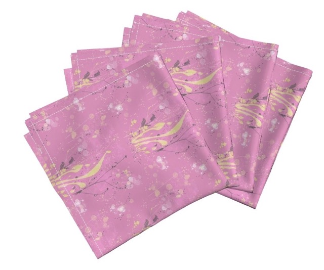 Pink Watercolor Wildflowers Napkins