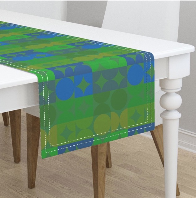 Mod Blue Green Tablerunner
