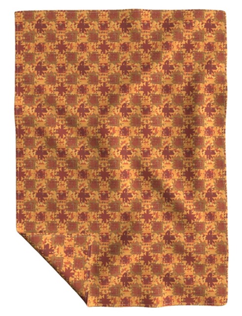 Orange Pattern Throw Blanket